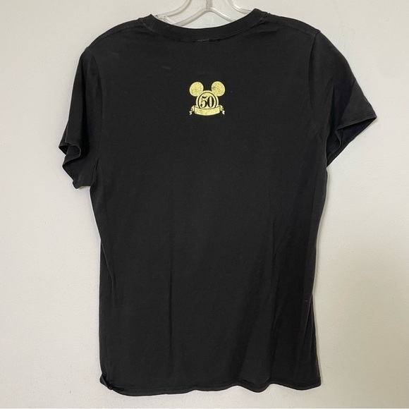 DISNEY 50th Anniversary Mickey Mouse Amber Rhinestone Embellished Cotton T-Shirt - Picture 5 of 13